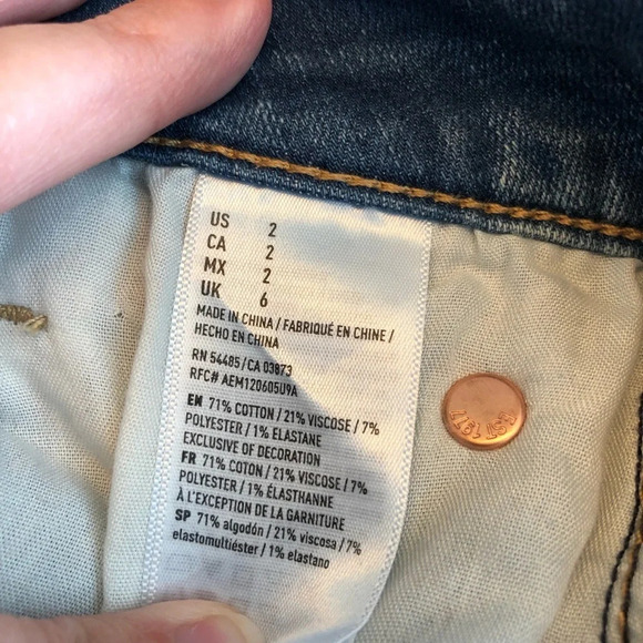 American Eagle Outfitters Women’s Size 2 Jean Skirt Next Level Stretch Ripped - Picture 6 of 6